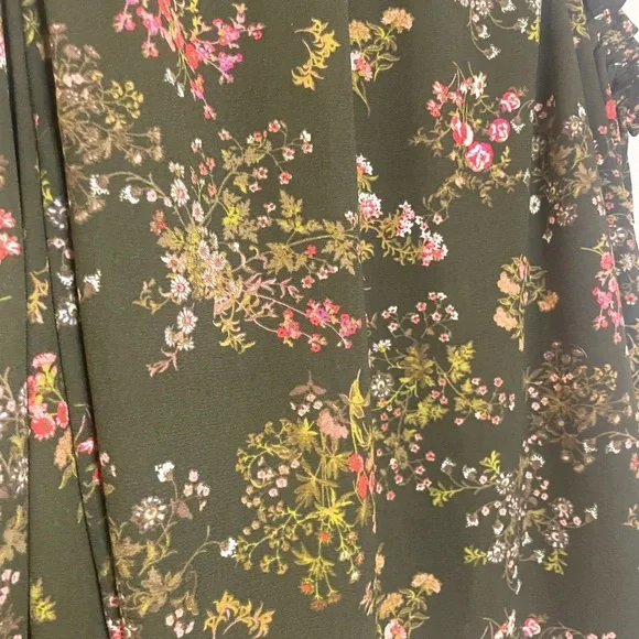 LC Lauren Conrad Floral Cold Shoulder Blouse - Olive and Pink - Picture 4 of 6